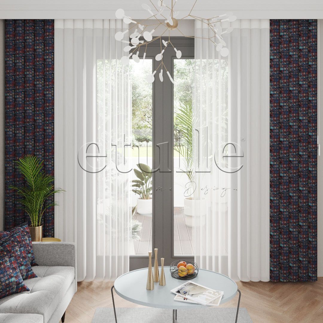 Rovito - Printed Vertical Tulle Curtain