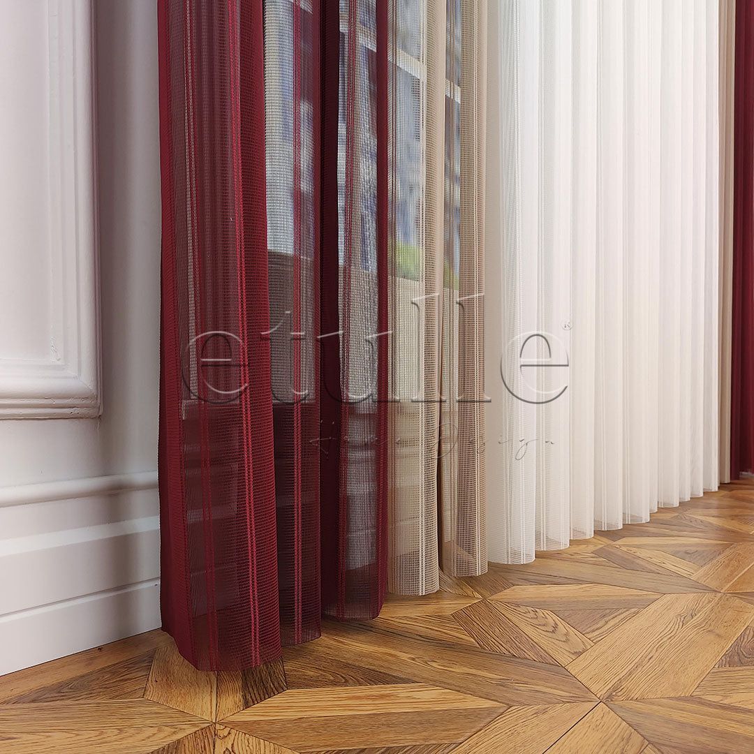 Santiago - Striped Vertical Tulle Curtain