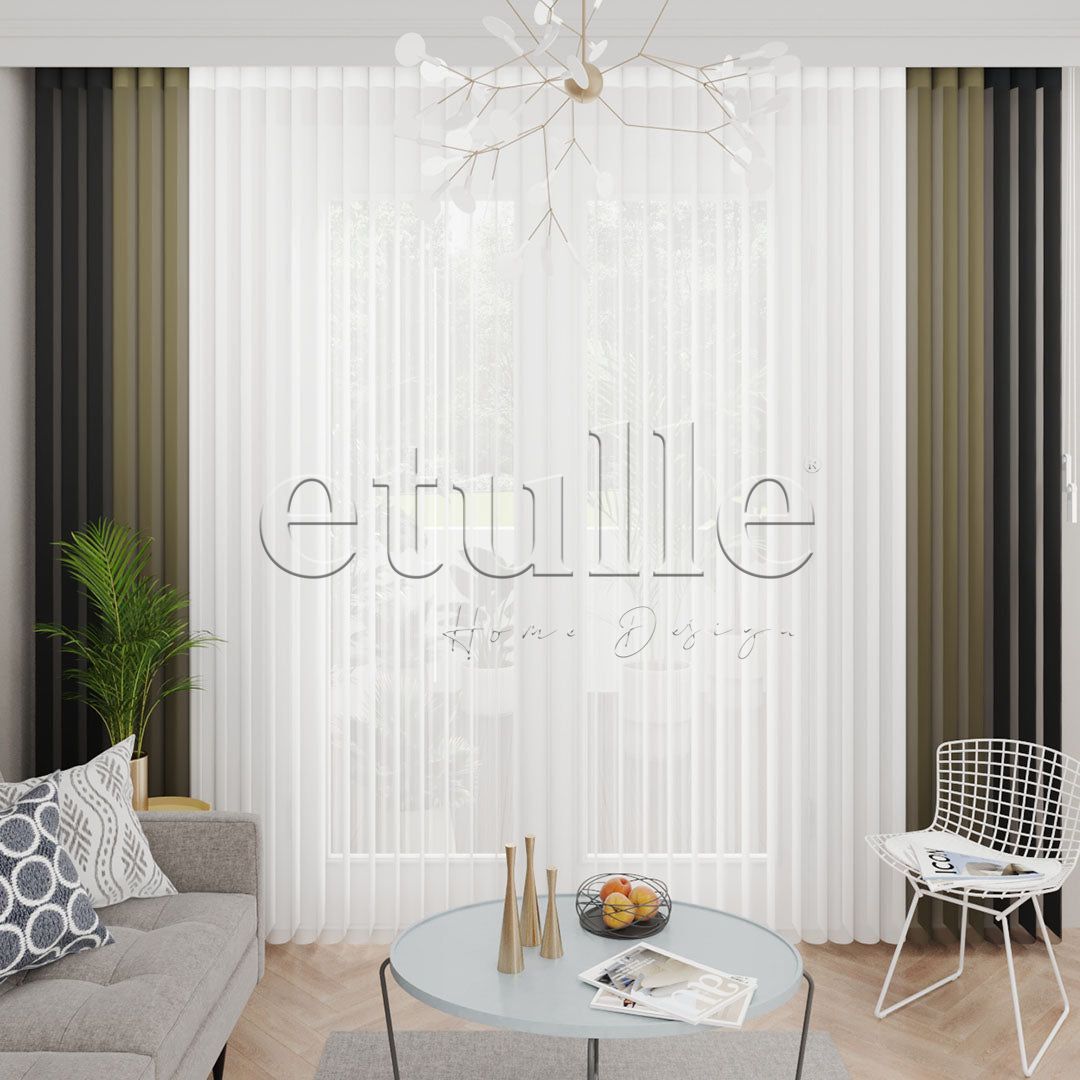 Satinato - Narrow Vertical Tulle Curtain