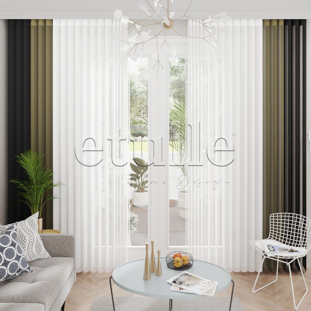 Satinato - Narrow Vertical Tulle Curtain