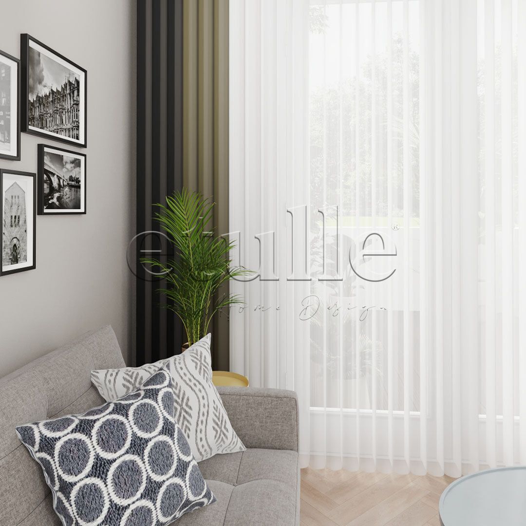 Satinato - Narrow Vertical Tulle Curtain