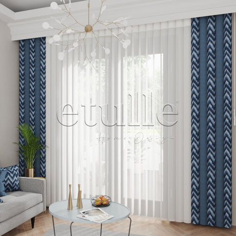 Sea Kafka - Printed Vertical Tulle Curtain
