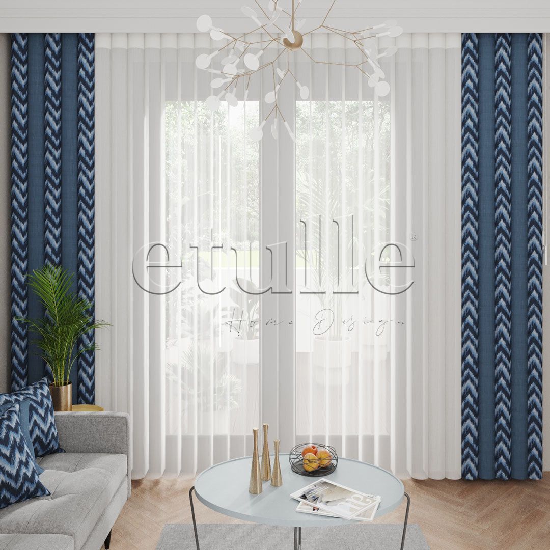 Sea Kafka - Printed Vertical Tulle Curtain