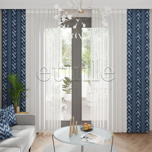 Sea Kafka - Printed Vertical Tulle Curtain