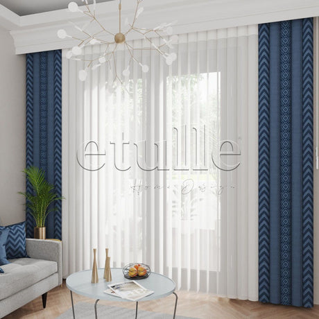 Sea King - Printed Vertical Tulle Curtain