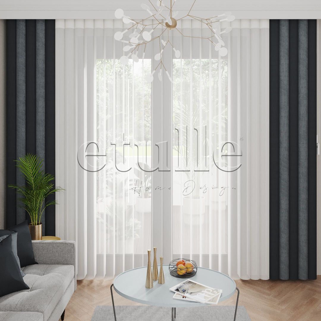 Valentina - Printed Vertical Tulle Curtain