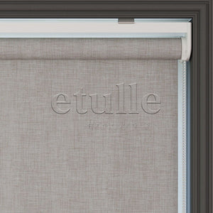 Mink Blackout Linen Roller Blinds | fiorella