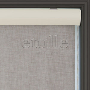 Mink Blackout Linen Roller Blinds | fiorella
