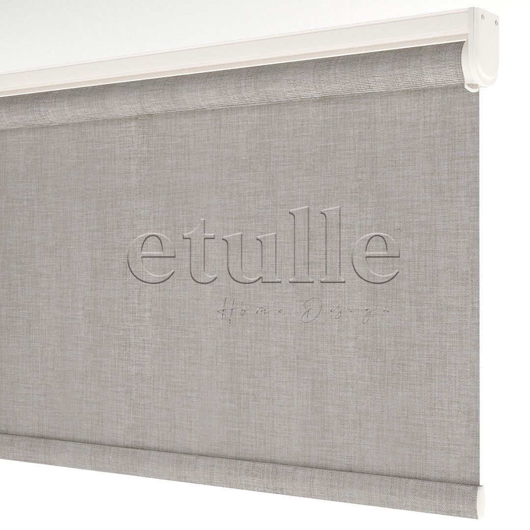 Mink Blackout Linen Roller Blinds | fiorella