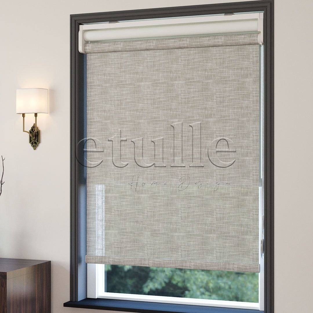 Mink Patterned Double Roller Blind | Dauphine