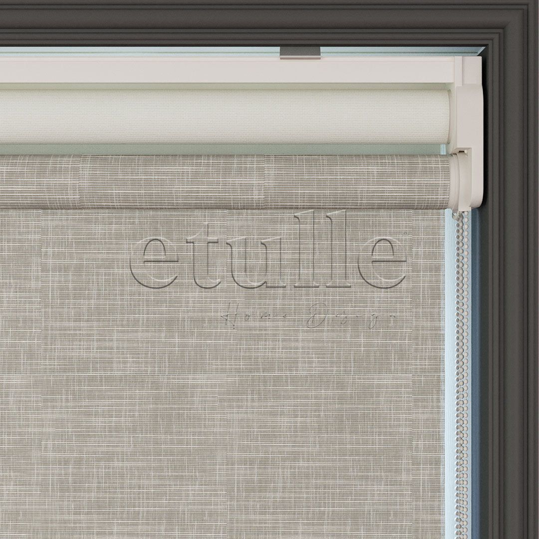 Mink Patterned Double Roller Blind | Dauphine