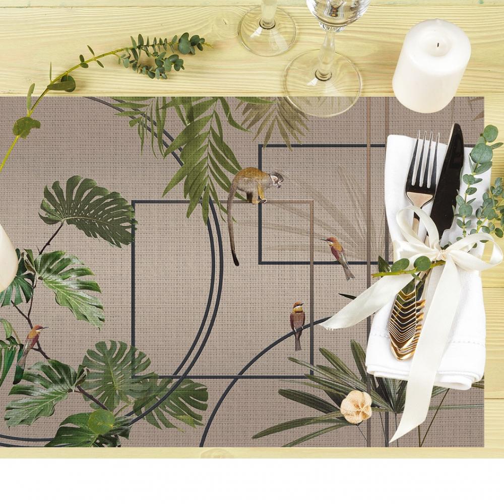 Modern Geometrik Kumaş Amerikan Servis - 4'lü Set (35X50 cm)