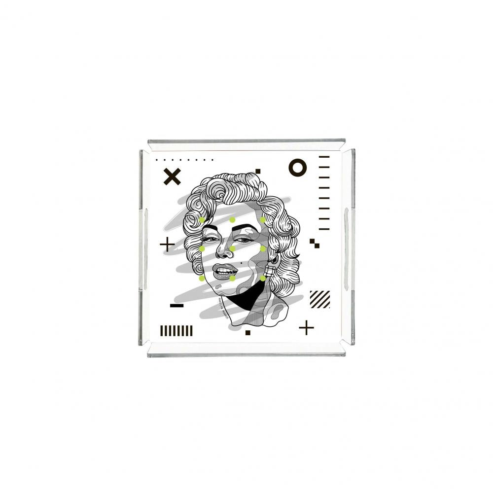Marilyn Monroe Pleksi Tepsi - PT2137 25x25cm