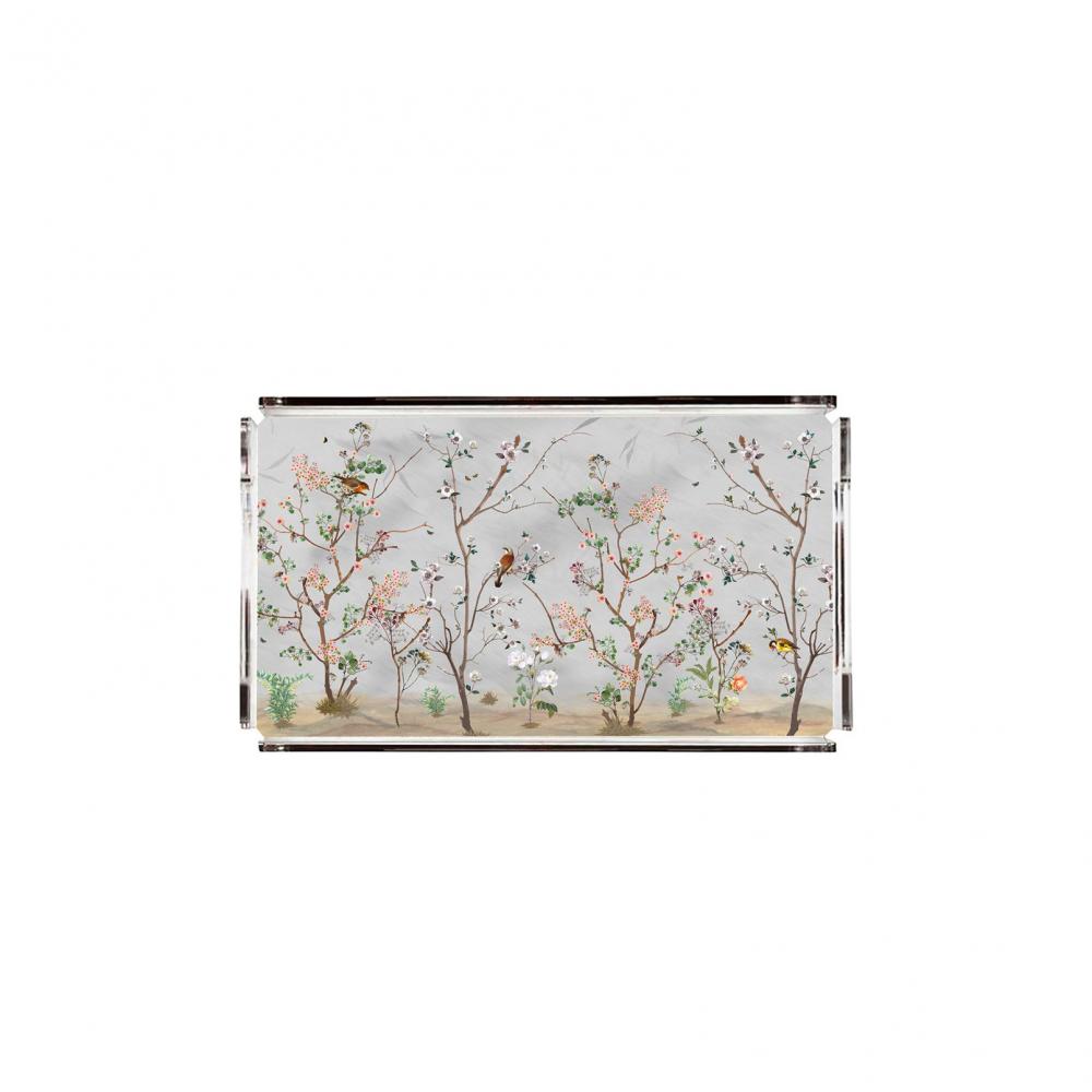 Gri Bahçe Pleksi Tepsi - PT2120 - 40X24cm