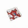 Red - White Rose Pleksi Tepsi - PT2105 - 25x25cm