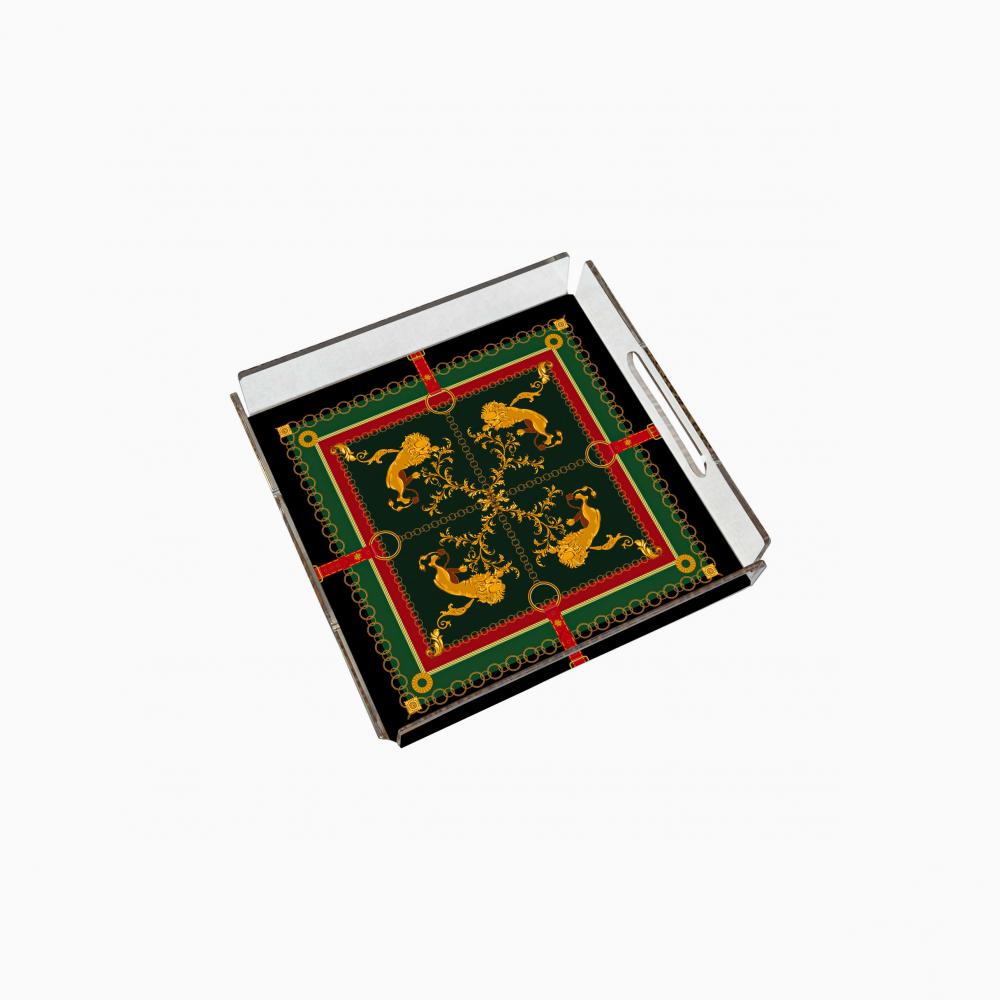 Figüratif Aslan Pleksi Tepsi - PT2109 - 25x25cm