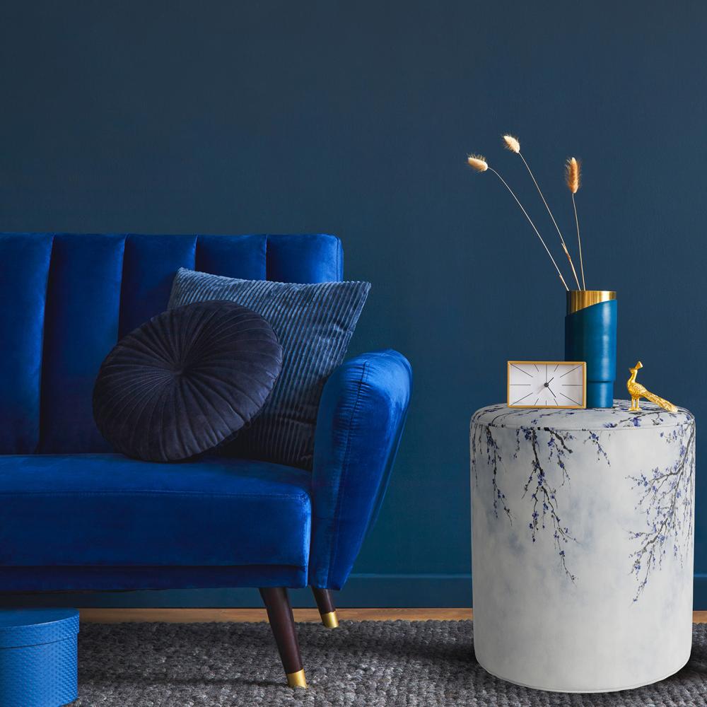 Blue Mini Flowers Puf