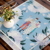 Blue - White Rose Pleksi Tepsi - PT2106 - 25x25cm