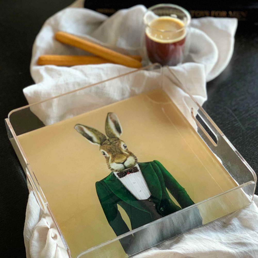 Mr. Rabbit Pleksi Tepsi - PT2103 - 25x25cm