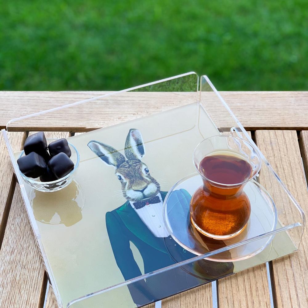 Mr. Rabbit Pleksi Tepsi - PT2103 - 25x25cm