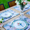 Garden Bloom – Lila Yeşil Tropikal Desenli Amerikan Servis - 4'lü Set 35X50CM
