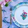 Garden Bloom – Lila Yeşil Tropikal Desenli Amerikan Servis - 4'lü Set 35X50CM