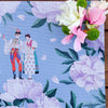 Garden Bloom – Lila Yeşil Tropikal Desenli Amerikan Servis - 4'lü Set 35X50CM