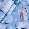 Garden Bloom – Lila Yeşil Tropikal Desenli Amerikan Servis - 4'lü Set 35X50CM