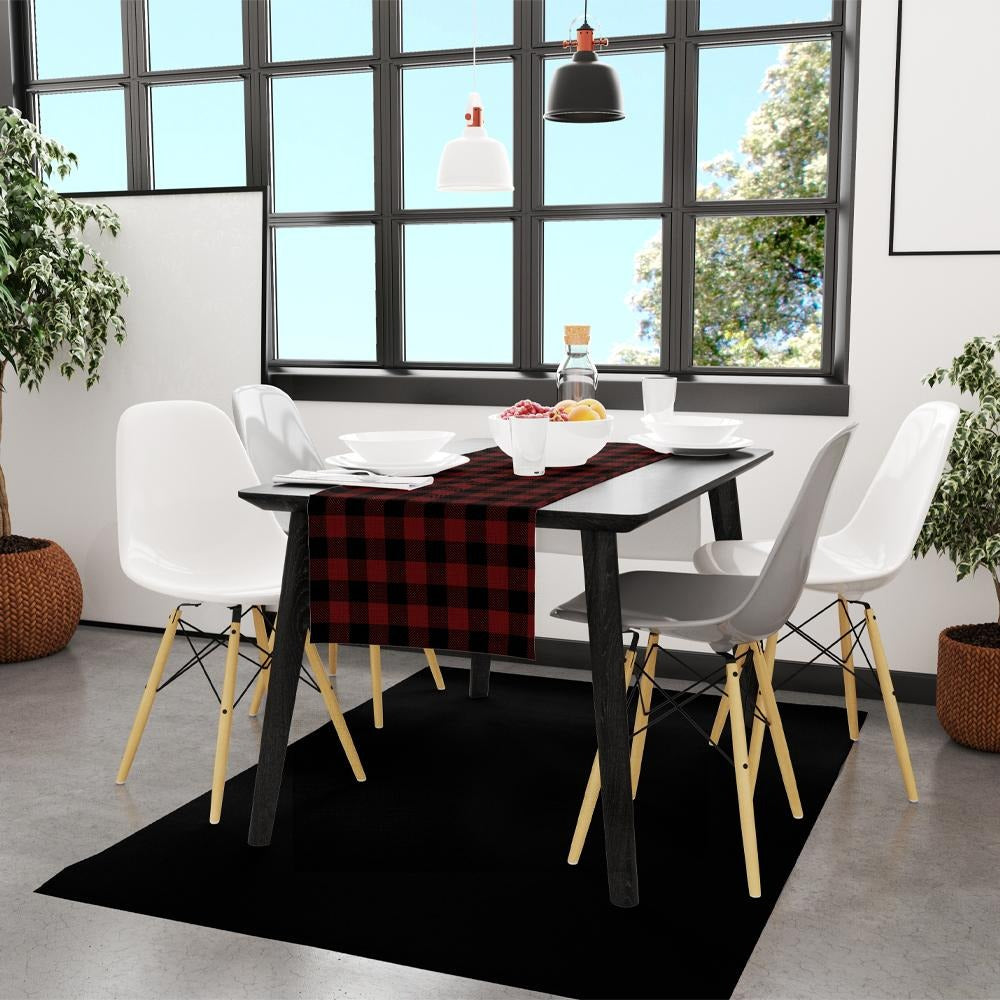 Kırmızı-Siyah Kare Runner 140x45CM