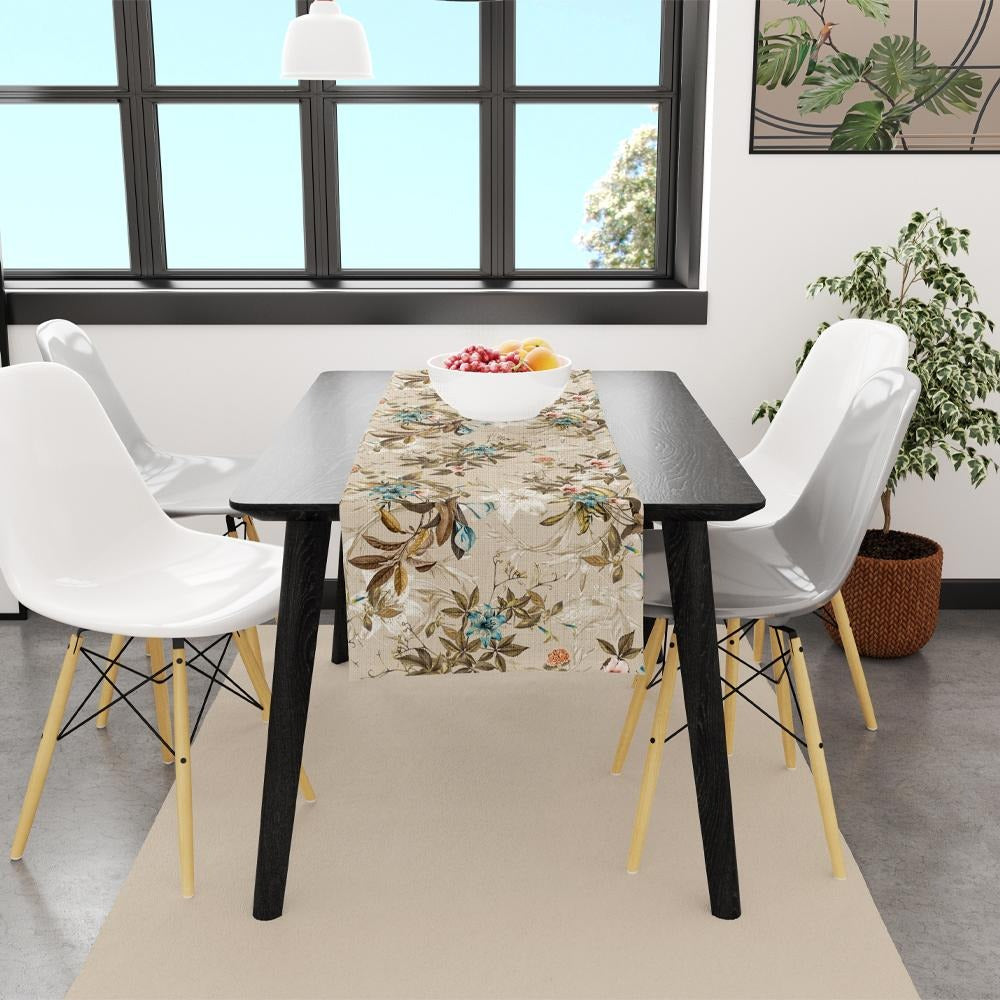 Colorful Leaves And Flowers Runner 140x45CM