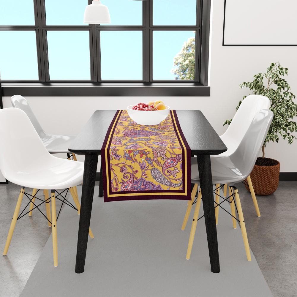 Mor Damask Desen Runner 140x45CM