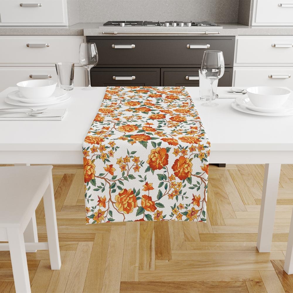 Orange Lotus Runner 140x45CM
