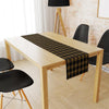 Sarı-Siyah Kare Runner 140x45CM