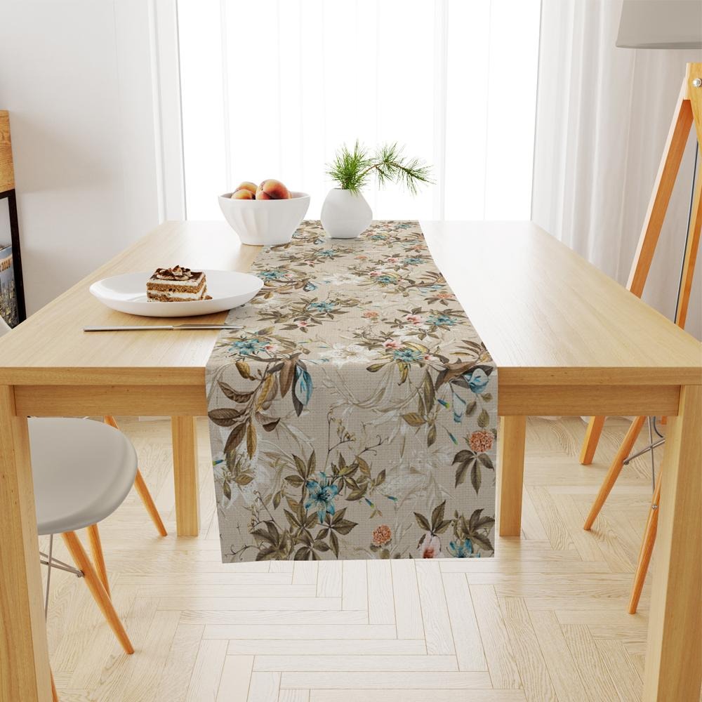Colorful Leaves And Flowers Runner 140x45CM