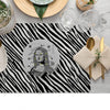 Zebra Desenli İkonik Yıldız Desenli Sanat Baskılı Amerikan Servis – 4’lü Retro Set (30x50 Cm)