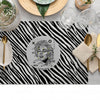 Zebra Desenli İkonik Yıldız Desenli Sanat Baskılı Amerikan Servis – 4’lü Retro Set (30x50 Cm)