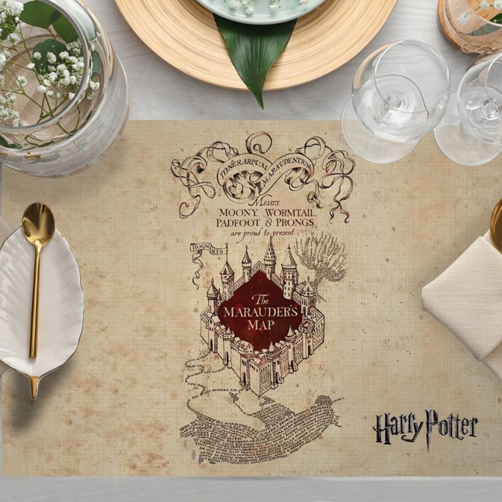 Harry Potter Marauder's Map Amerikan Servis – 4’lü Büyücü Sofra Seti 30x50 cm