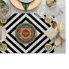 Geometrik Çizgili ve Barok Figürlü Premium Amerikan Servis  – 4’lü (30x50 cm)